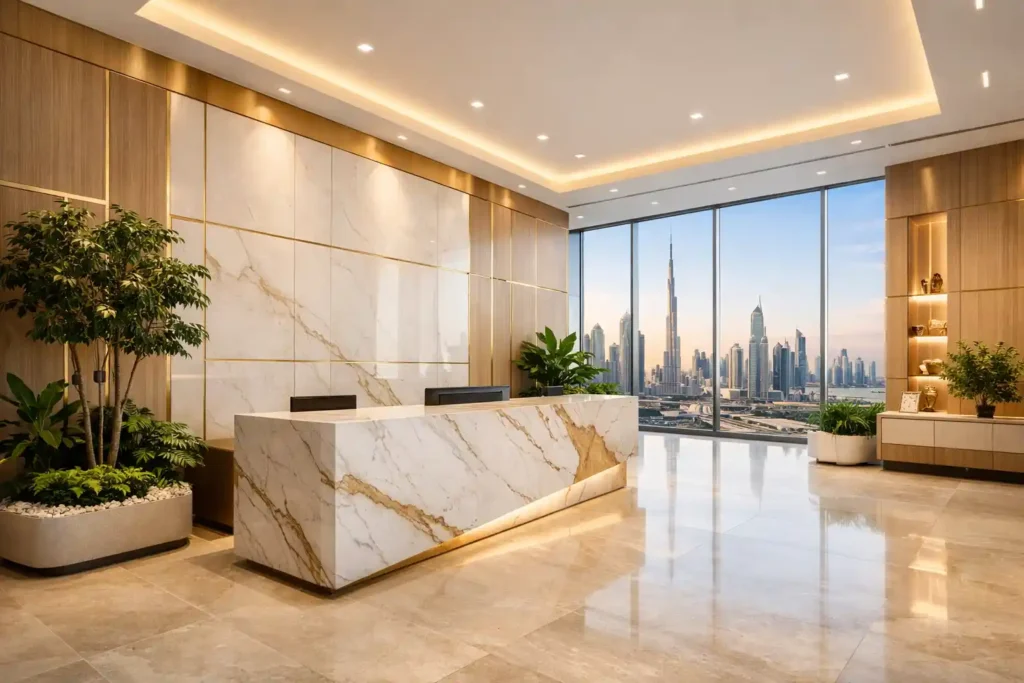 Best interior fit-out company in Dubai — luxury commercial office fit-out by Design Divine Interior Fitout LLC