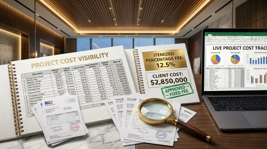 Cost-plus interior fit-out contract in Dubai — full cost transparency and itemised billing explained