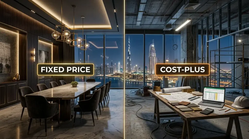 Fixed price vs cost-plus interior fit-out contracts in Dubai — which is right for your project? Design Divine guide