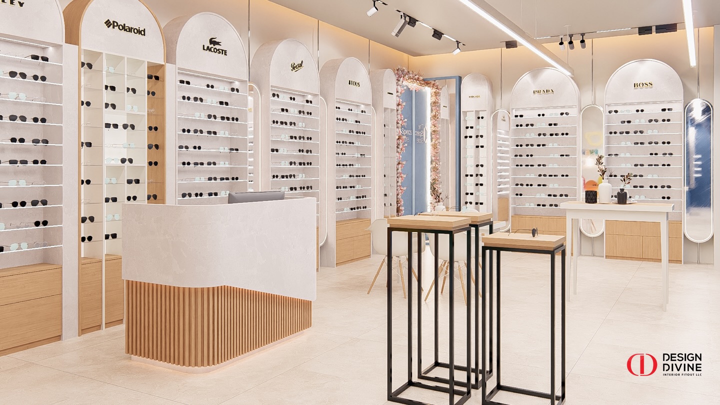 Luxury eyewear retail interior design by Design Divine Reef Mall UAE