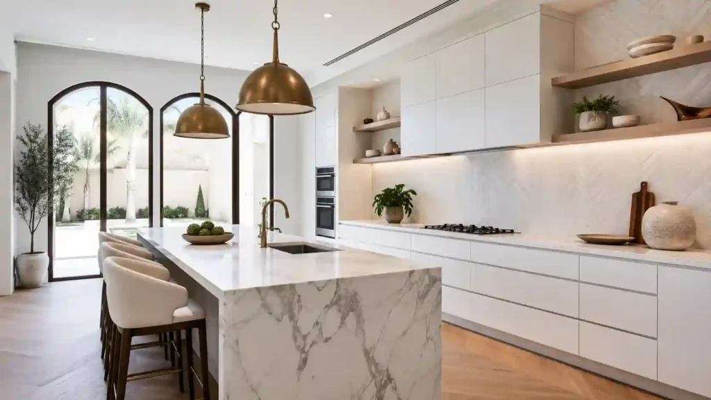 Luxury kitchen renovation inside a Dubai villa — Design Divine Interior Fitout
