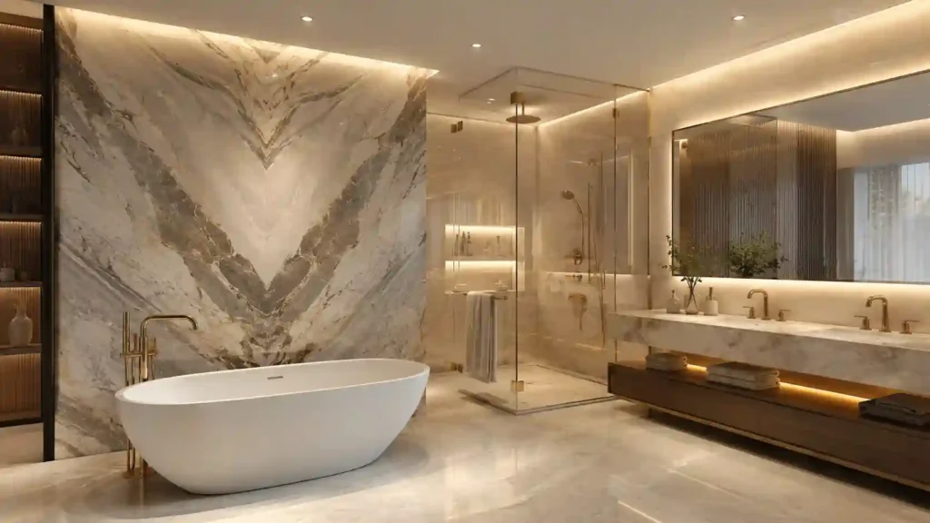 Luxury master bathroom renovation in a Dubai villa — Design Divine