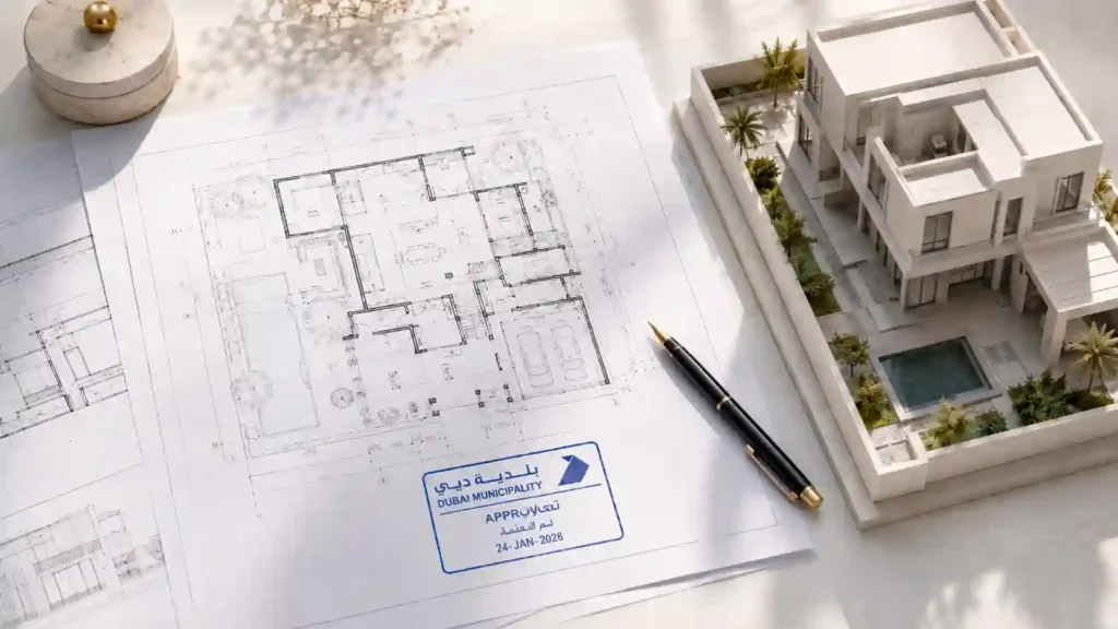 Dubai Municipality permit for villa renovation — Design Divine